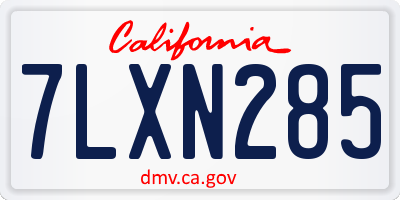 CA license plate 7LXN285