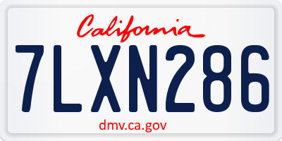 CA license plate 7LXN286