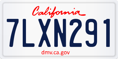 CA license plate 7LXN291