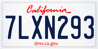 CA license plate 7LXN293