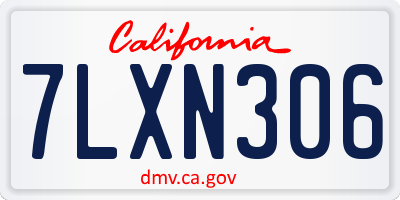 CA license plate 7LXN306