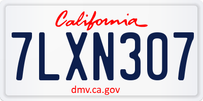 CA license plate 7LXN307