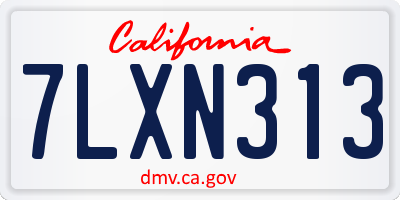 CA license plate 7LXN313