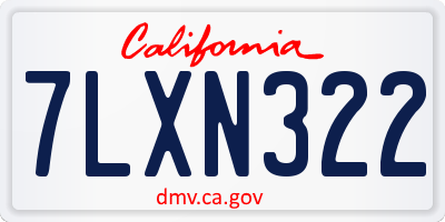 CA license plate 7LXN322