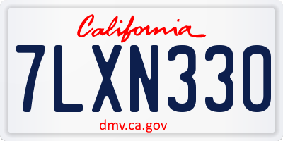 CA license plate 7LXN330