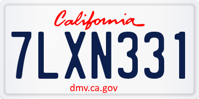 CA license plate 7LXN331