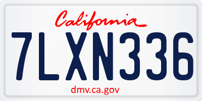 CA license plate 7LXN336