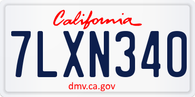 CA license plate 7LXN340