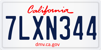 CA license plate 7LXN344
