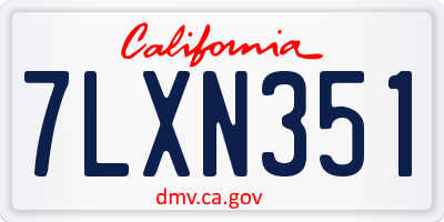CA license plate 7LXN351