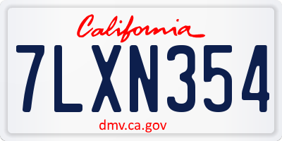 CA license plate 7LXN354