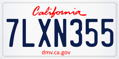 CA license plate 7LXN355