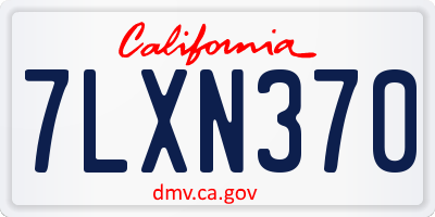 CA license plate 7LXN370