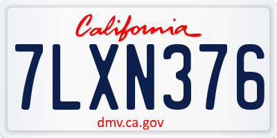 CA license plate 7LXN376