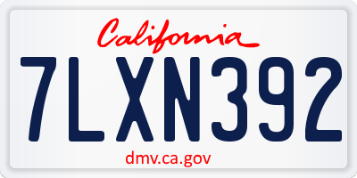 CA license plate 7LXN392