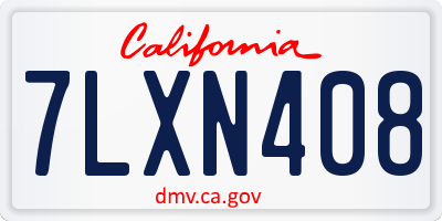 CA license plate 7LXN408