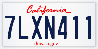 CA license plate 7LXN411
