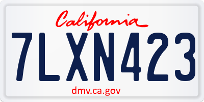CA license plate 7LXN423