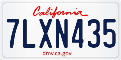 CA license plate 7LXN435