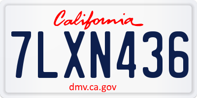CA license plate 7LXN436