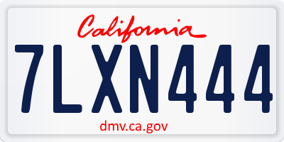 CA license plate 7LXN444