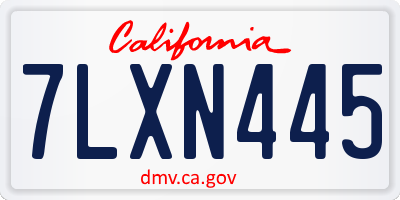 CA license plate 7LXN445
