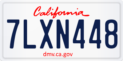 CA license plate 7LXN448