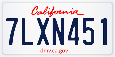 CA license plate 7LXN451