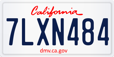 CA license plate 7LXN484