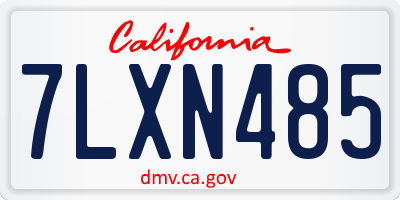 CA license plate 7LXN485