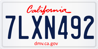 CA license plate 7LXN492