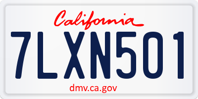 CA license plate 7LXN501