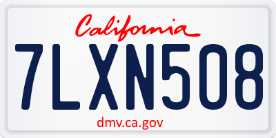 CA license plate 7LXN508