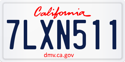 CA license plate 7LXN511