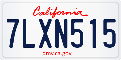 CA license plate 7LXN515