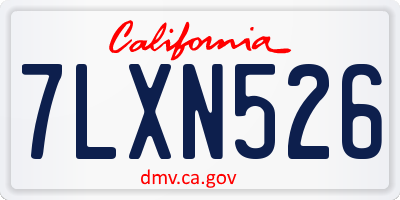 CA license plate 7LXN526