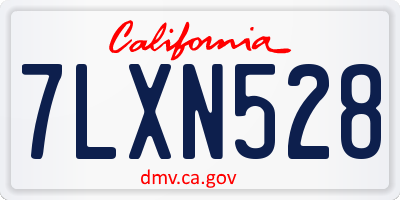 CA license plate 7LXN528