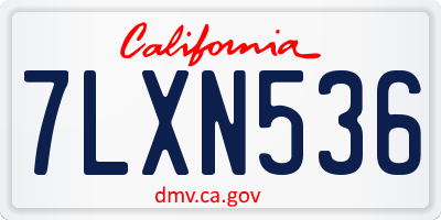 CA license plate 7LXN536