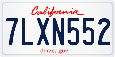 CA license plate 7LXN552