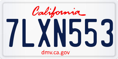 CA license plate 7LXN553