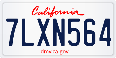 CA license plate 7LXN564