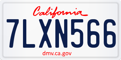 CA license plate 7LXN566