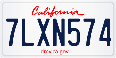 CA license plate 7LXN574