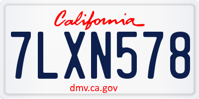 CA license plate 7LXN578