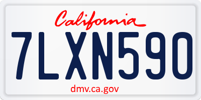 CA license plate 7LXN590