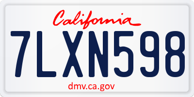 CA license plate 7LXN598