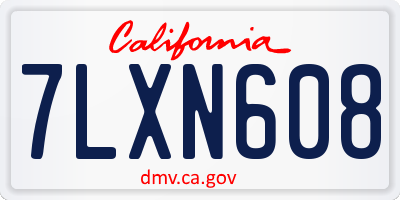 CA license plate 7LXN608
