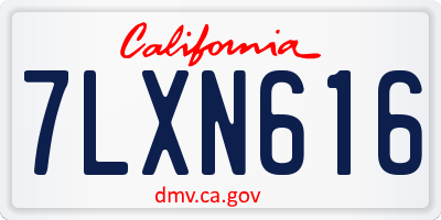 CA license plate 7LXN616