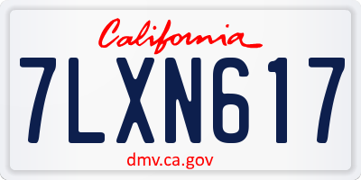 CA license plate 7LXN617