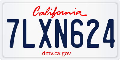 CA license plate 7LXN624